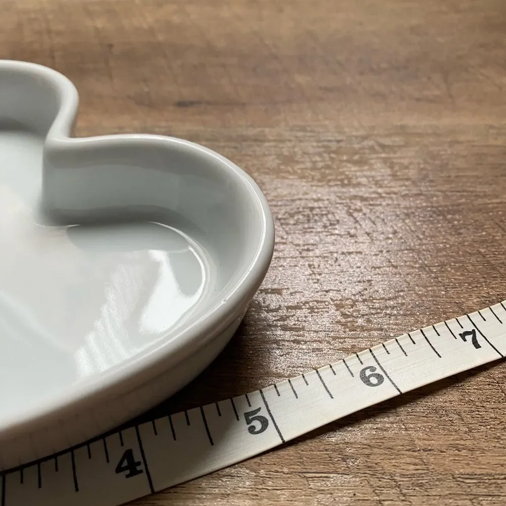 Crate & Barrel White Heart-Shaped Ceramic Dish